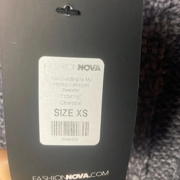 Tall cuddling is my hobby cardigan sweater charcoal fashion nova‎ size xsmall - Picture 6 of 8